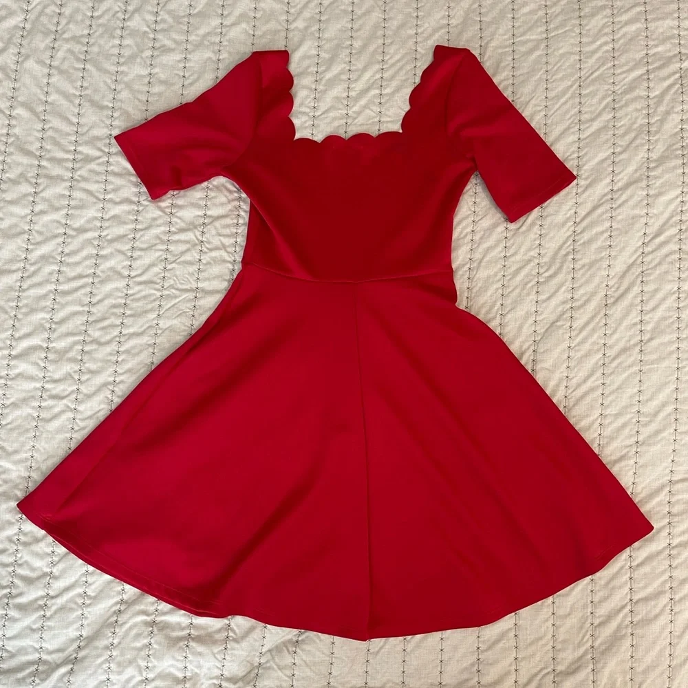 Charlotte Russe Red Scalloped Dress - Picture 4 of 11